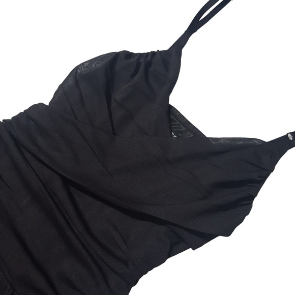 Express black faux wrap camisole peplum swing top - Picture 3 of 8